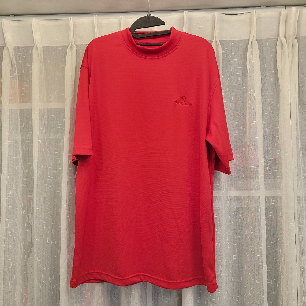 Pebble Beach Performance Short Sleeve Shirt Red Size Large NWOT